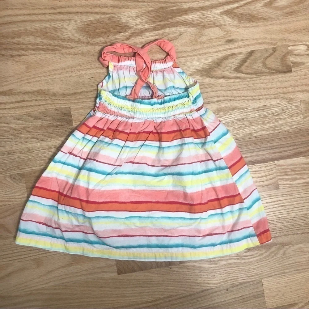 Gymboree Striped Racerback Dress Sz 12-18 months Girls Baby Pink Yellow
